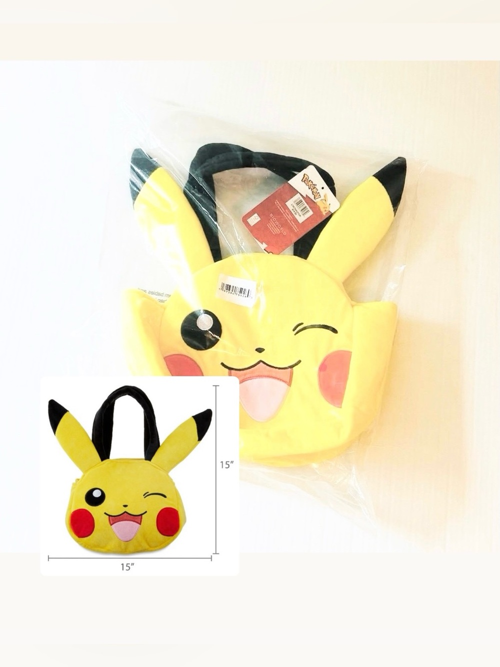 Pokemon Pikachu Plush Tote Bag